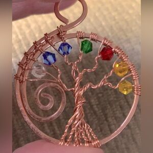 Tree of Life Pendant in color handmade Jewelry Necklace